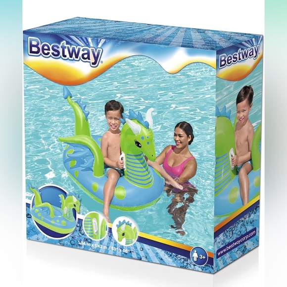 Bestway H2OGO! Fantasy Dragon Kids Ride-On Pool Float - Picture 2 of 8